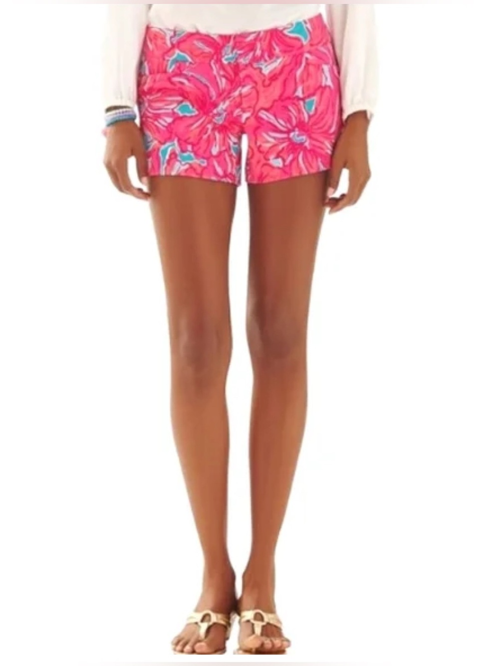 Lilly Pulitzer Ellie Shorts In Sea Blue Flirty Sea Women’s Size 00